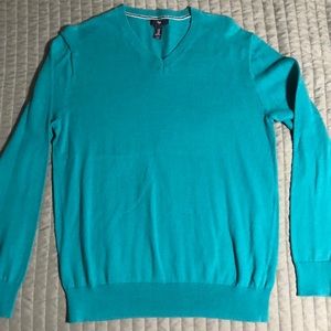 Men’s Turquoise V-neck Gap Sweater
